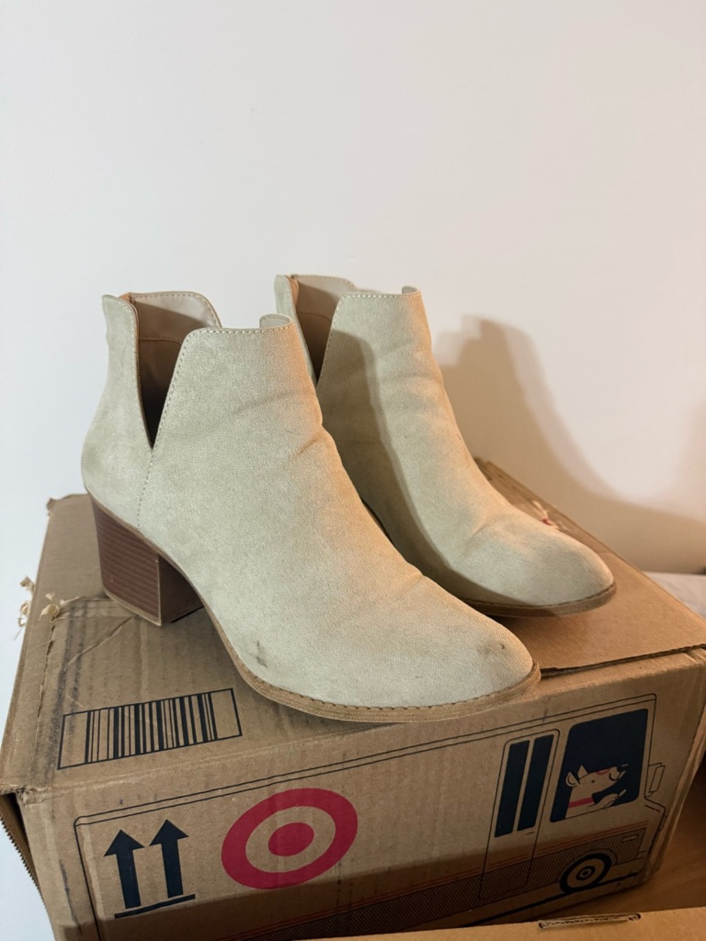 Kohl's Beige Cutout Block Heel Booties - Women's